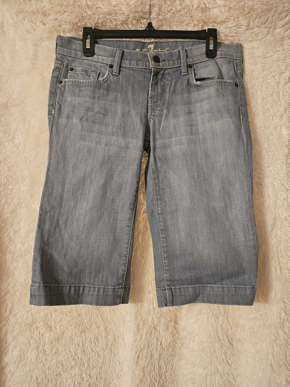 7 For All Mankind Dojo Short Light Blue Denim Jean Shorts